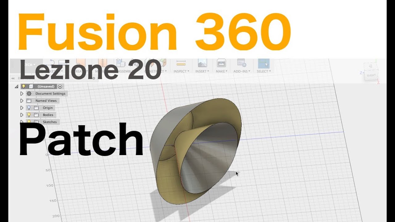 Come usare le patch in Fusion 360 - Corso di Fusion 360 - Lezione 20