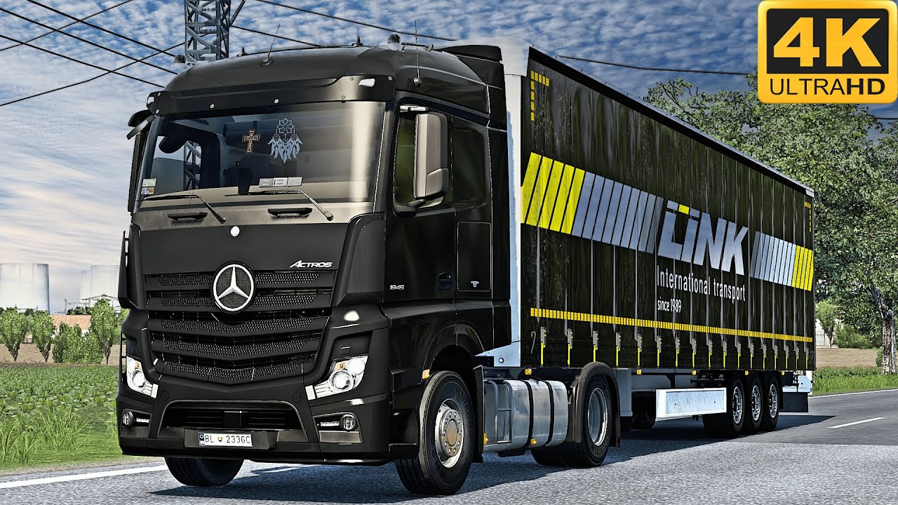 4K | ETS2 1.45 | Slovakia Map | Mercedes Actros MP4 | Vráble 🇸🇰 󠁧󠁢󠁳󠁣 - Veľký Krtíš 🇸🇰