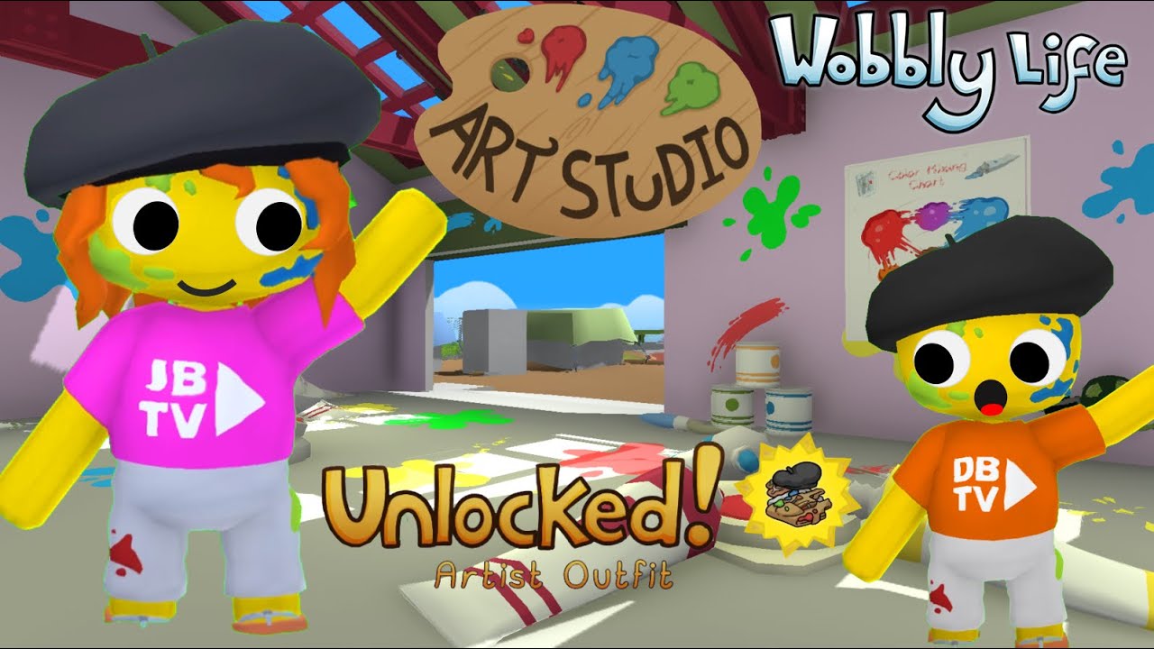 NEW UPDATE!! WE UNLOCKED THE ARTIST OUTFIT IN WOBBLY LIFE 😀