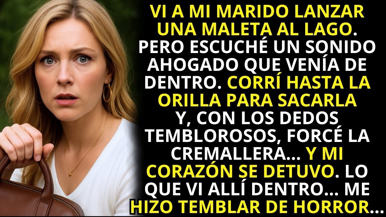 Vi a mi marido lanzar una maleta al lago y huir. Lo que encontré dentro me aterrorizó....