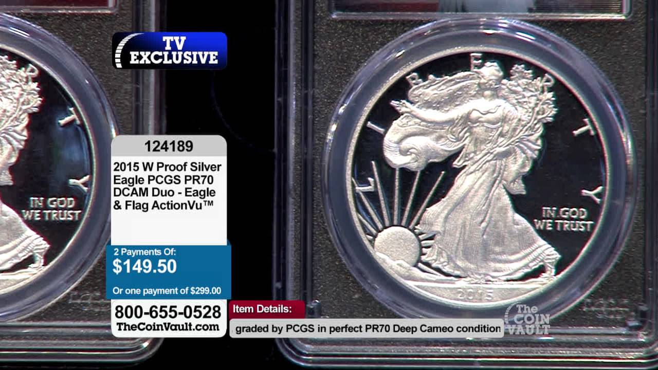 124189 2015 W Silver American Eagle PCGS PR70 DCAM Duo - Eagle and Flag Active Vu