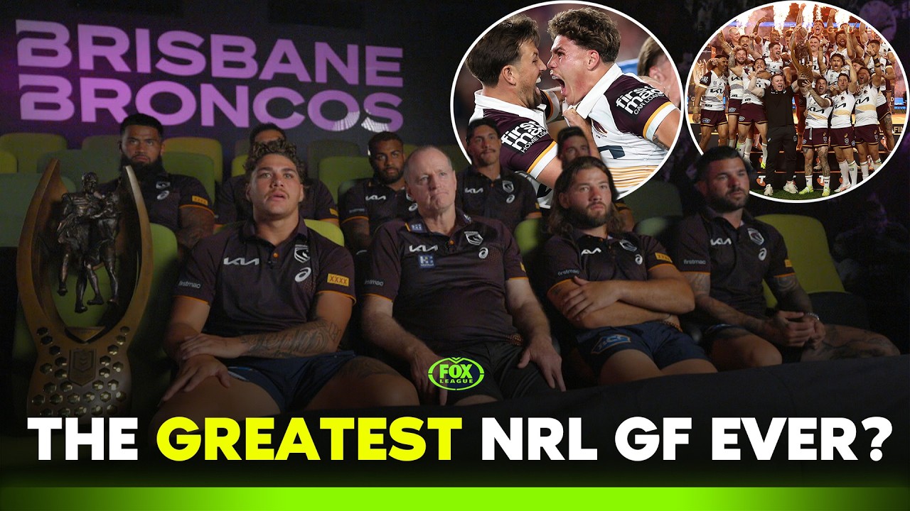 The Brisbane Broncos team rewatch the 2025 GREATEST NRL GF of all time! 🏆 | Fox Theatre