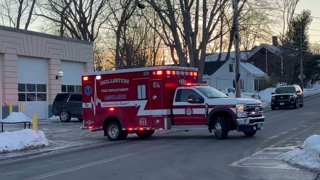 Holliston FIre Ambulance I Holliston New Ambulance 3 Backing into Quarters