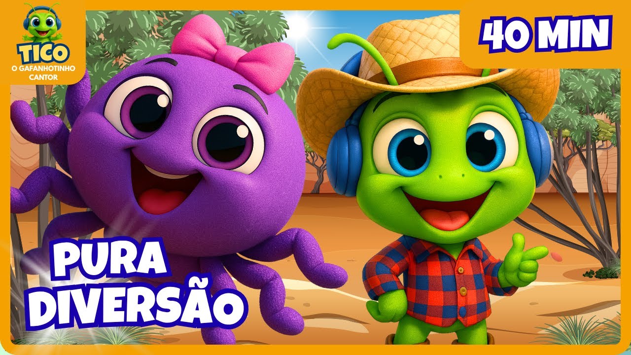 🐤🐜🎧Maratona da Alegria com o Tico 💚 | 40 MIN de Música e Diversão com Toda a Turma!