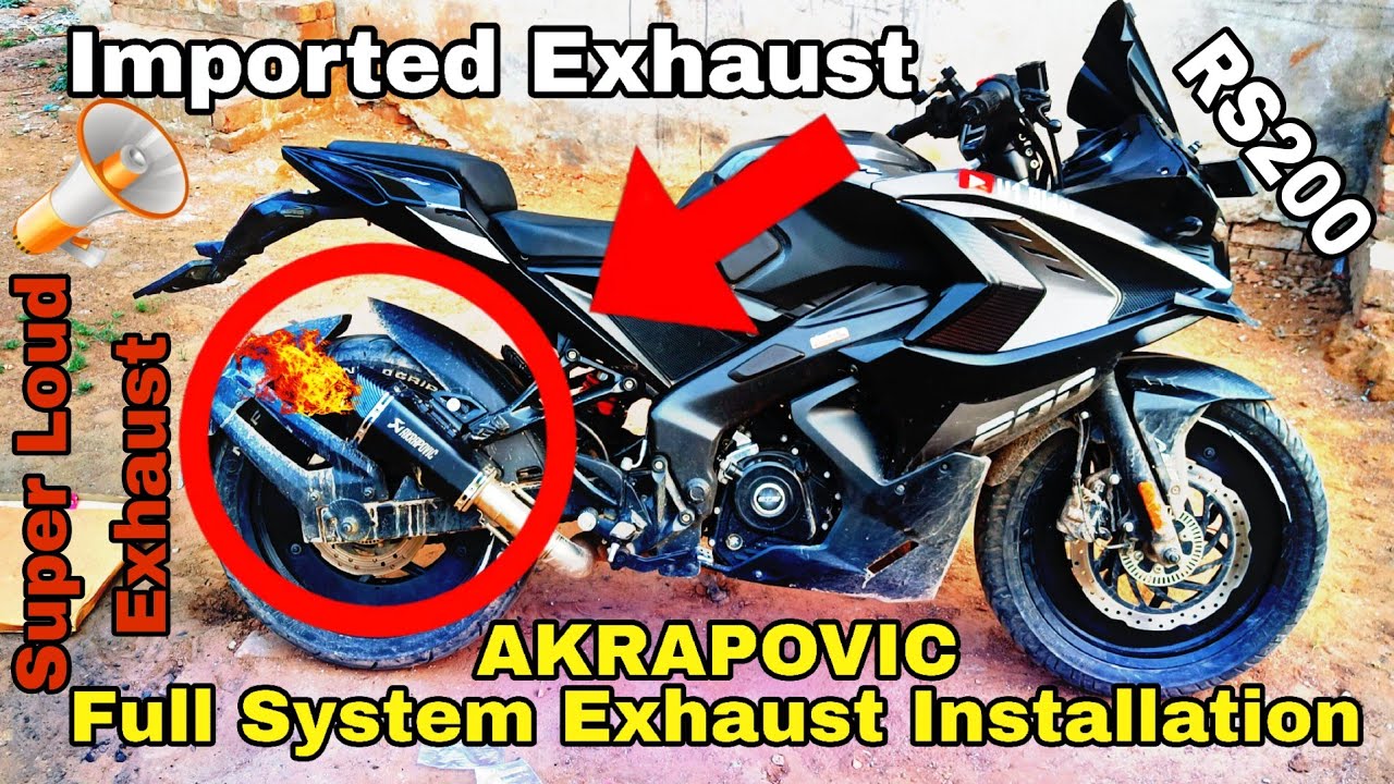 Imported Akrapovic Full System Exhaust install in RS200 Bs6 🔥🔥|| U1 Rider || #rs200bs6  #akrapovic