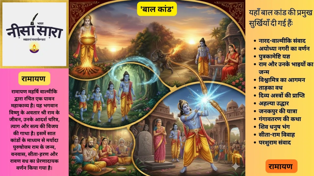 शीर्षक: रामायण - बाल कांड भाग 1: प्रभु श्री राम के अवतार और बाल लीलाओं की पावन कथा | निसा सारा