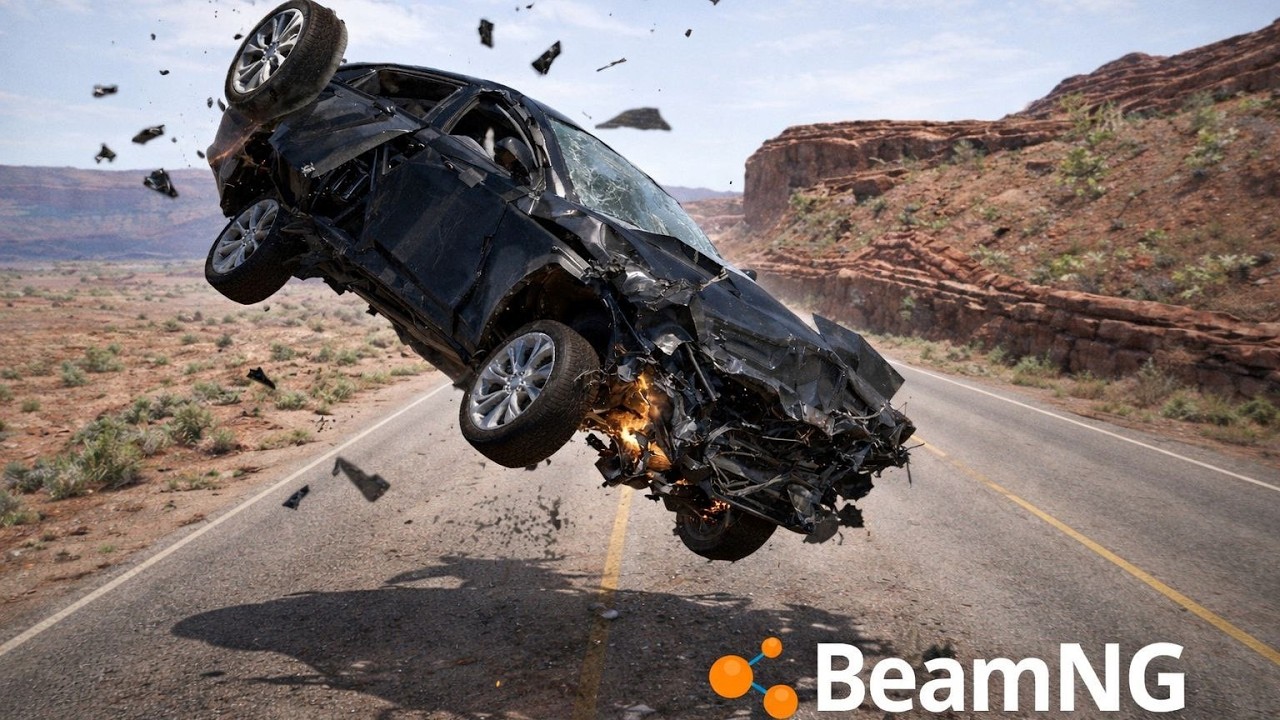Сar accidents caused by loss of control at high speed #4 - BeamNG drive crashes
