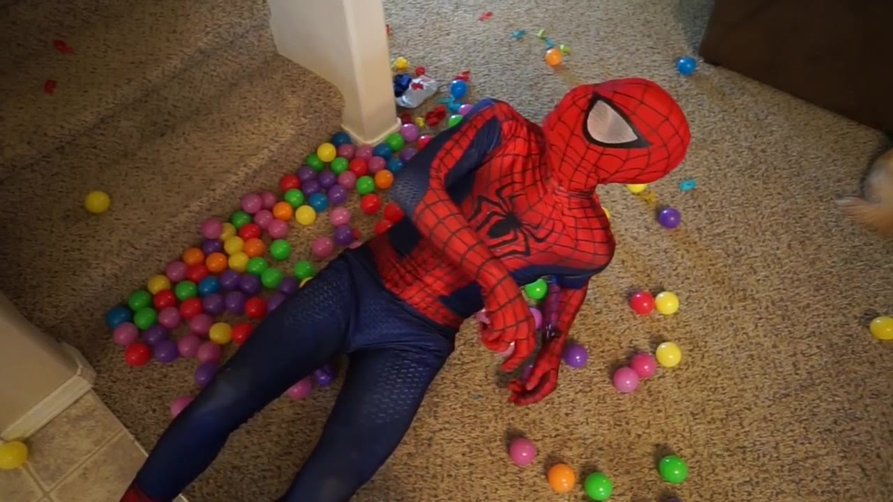 Spiderman Vs Venom Ball Pit War In Real Life!