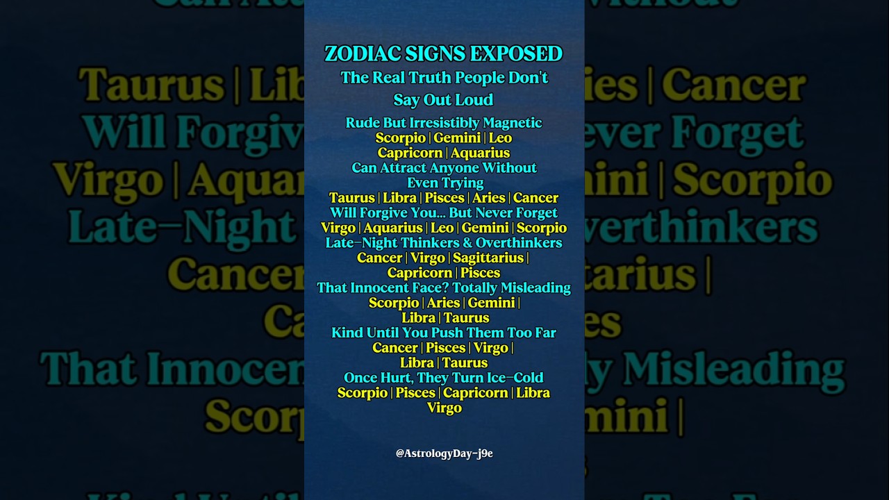 Zodiac Signs EXPOSED 😱 | The Unfiltered Truths About Every Zodiac Sign ##zodiac #astrology #tarot