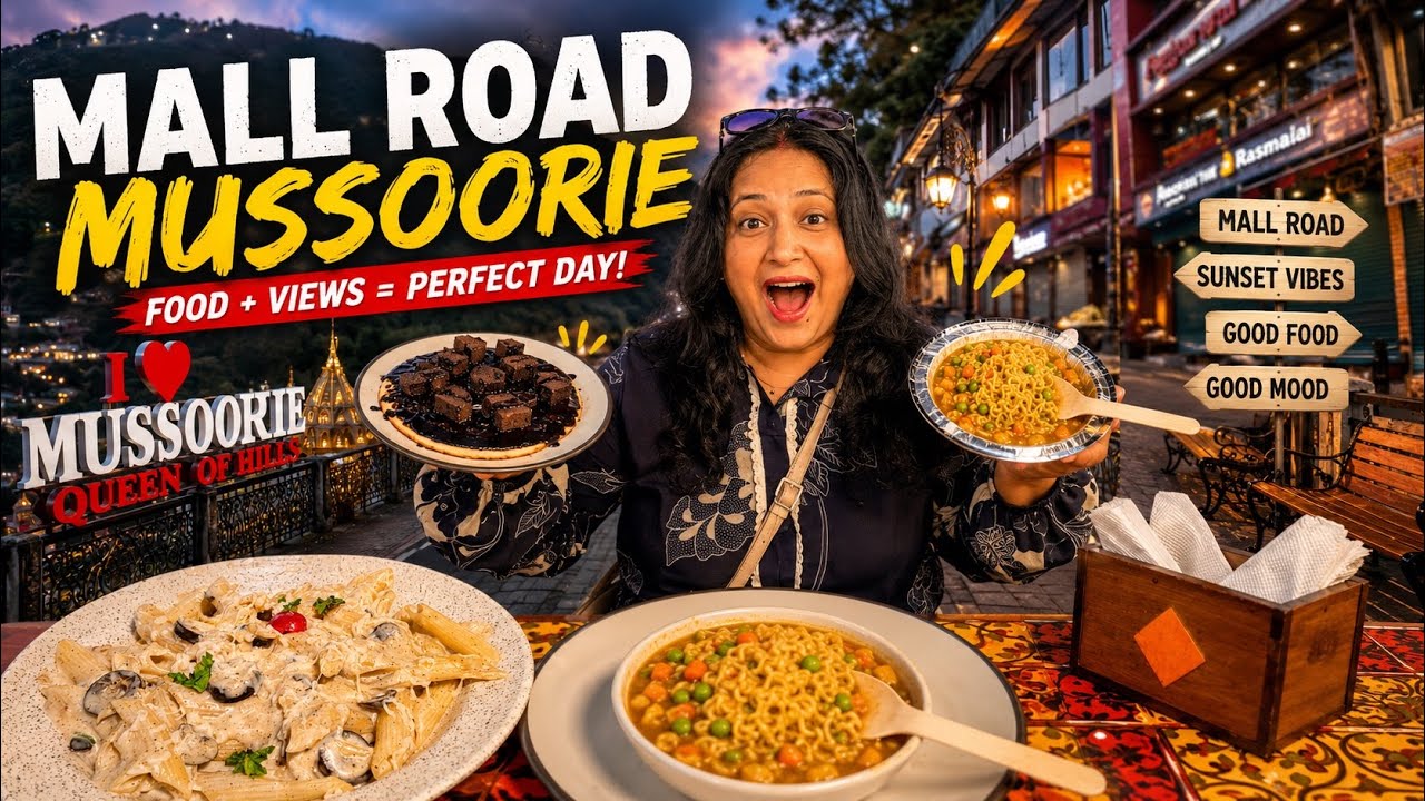 Exploring Mussoorie Mall Road at Night: Street Food and Walking Tour | Best Budget Hotel in Musso...