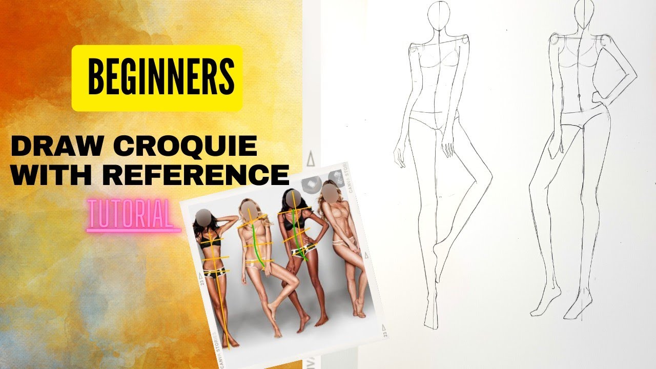 Draw Croquie with The Help of Reference picture || Croquie Poses || Fashion illustration