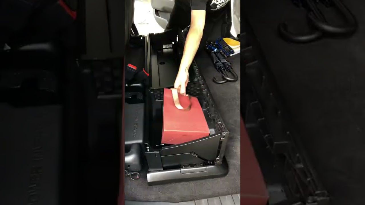 Rear row under seat folding storage box for Ford F-150 2021