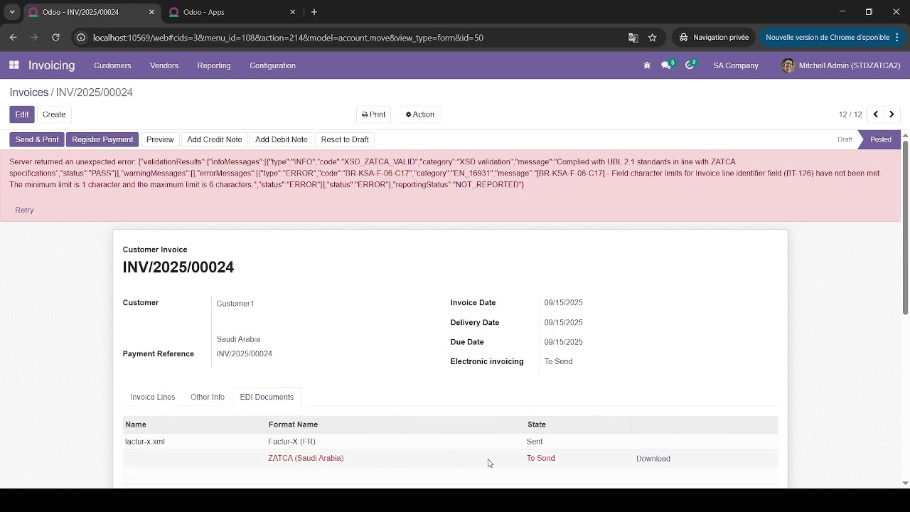 Zatca Saudi Arabia - E-invoicing Fixes for Odoo