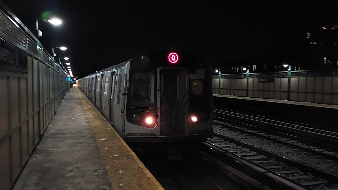 NYC Subway EXCLUSIVE: Nighttime R160 (Q) train ride from Avenue M to Coney Island-Stillwell Avenue.