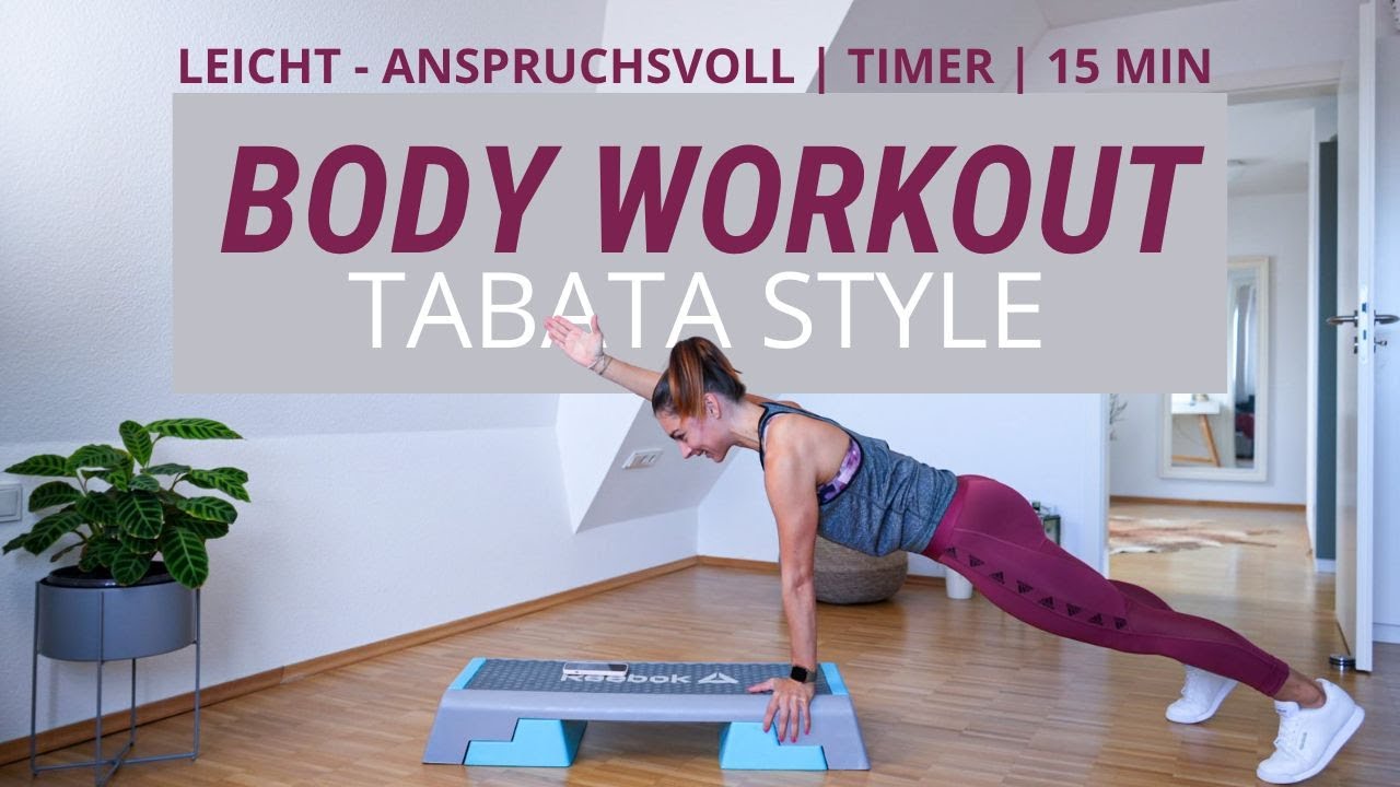 Tabata Style Body Workout mit Step | Einsteiger - Fortgeschritten | 15 Min
