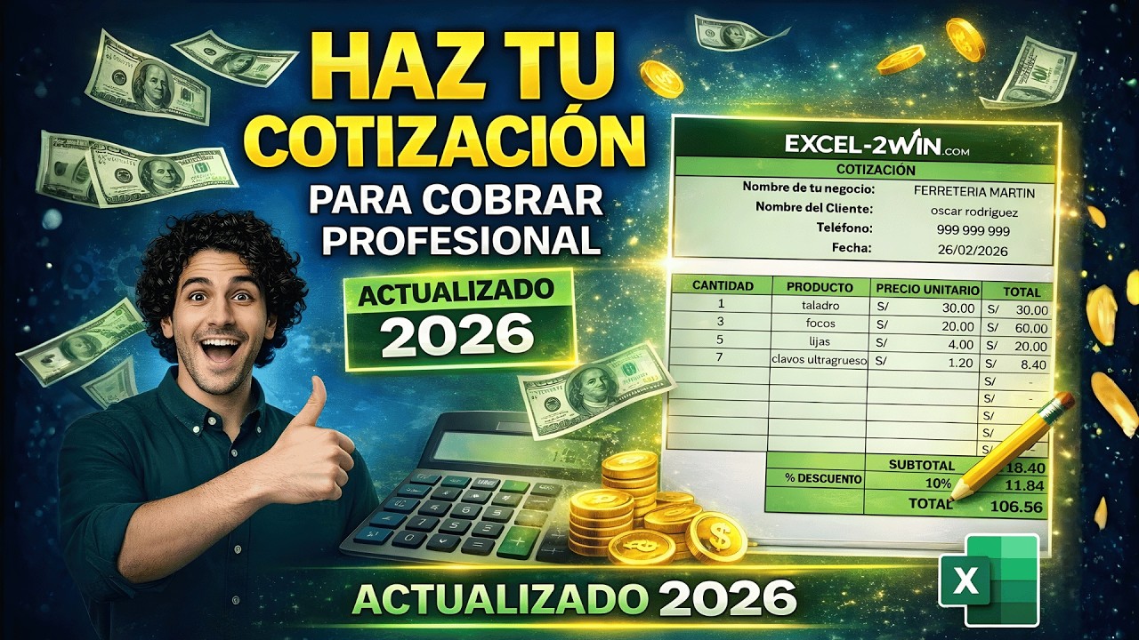 🤑 Haz tu COTIZACIÓN en Excel y Cobra Profesional (Actualizado 2026)