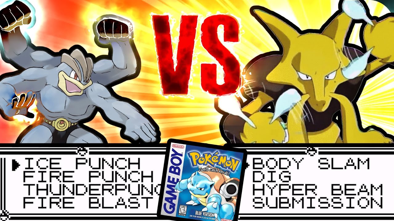 Which beats Pokemon Blue faster?  Physical Alakazam versus Special Machamp
