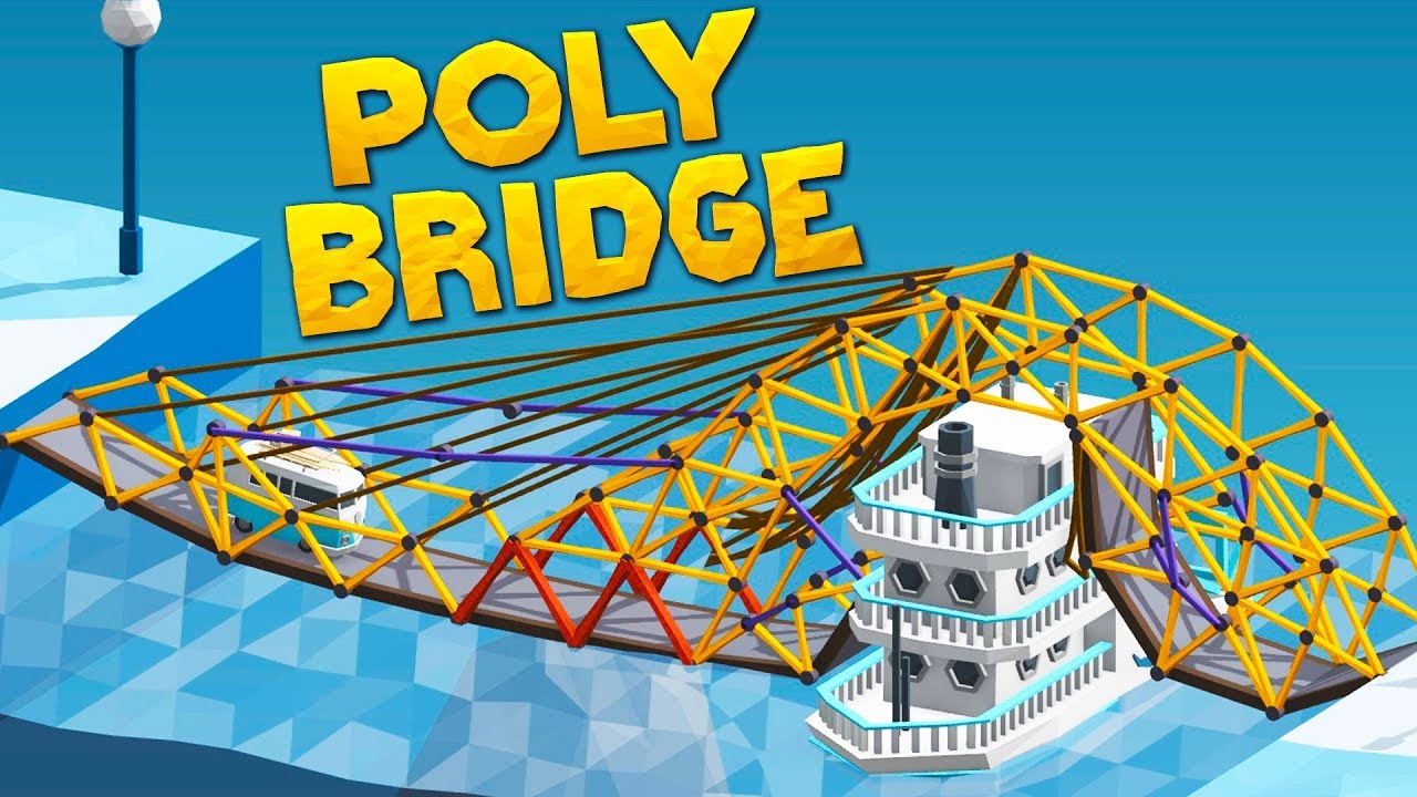 Строительство моста, который буквально плывет по воде, в Poly Bridge