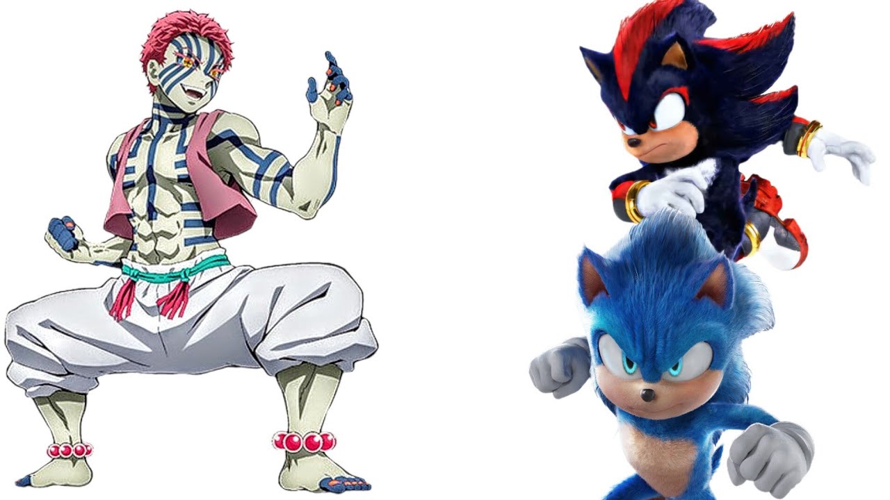 Movie Sonic & Movie Shadow vs Akaza batalla de rap musical 🎵