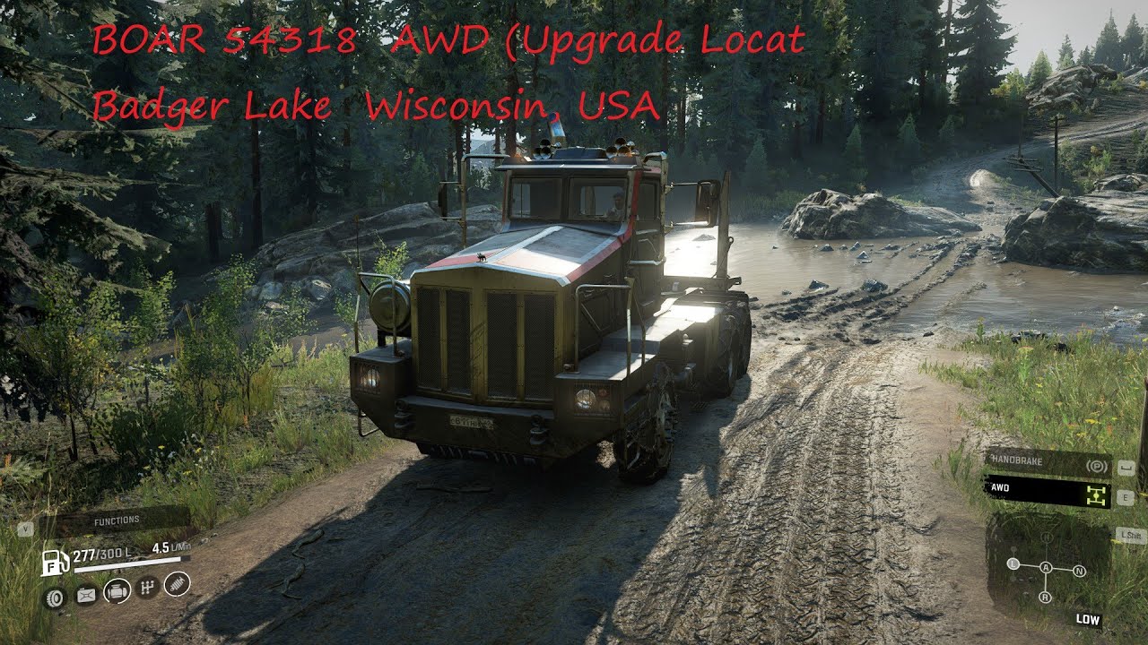 SnowRunner:BOAR 54318  AWD (Upgrade Location )Black Badger Lake  Wisconsin, USA