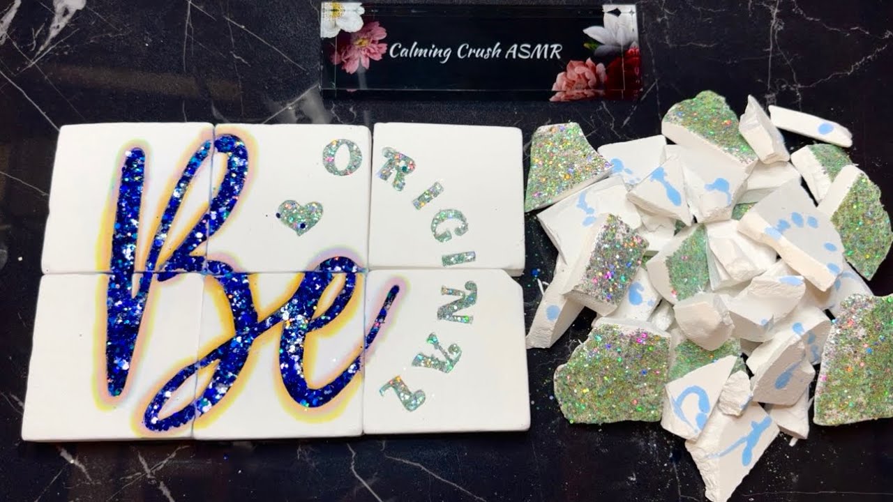 Carved Crunchy Gym Chalk Blocks with a Pasted Surprise Glitter Bomb for an ASMR Fresh Start Monday 