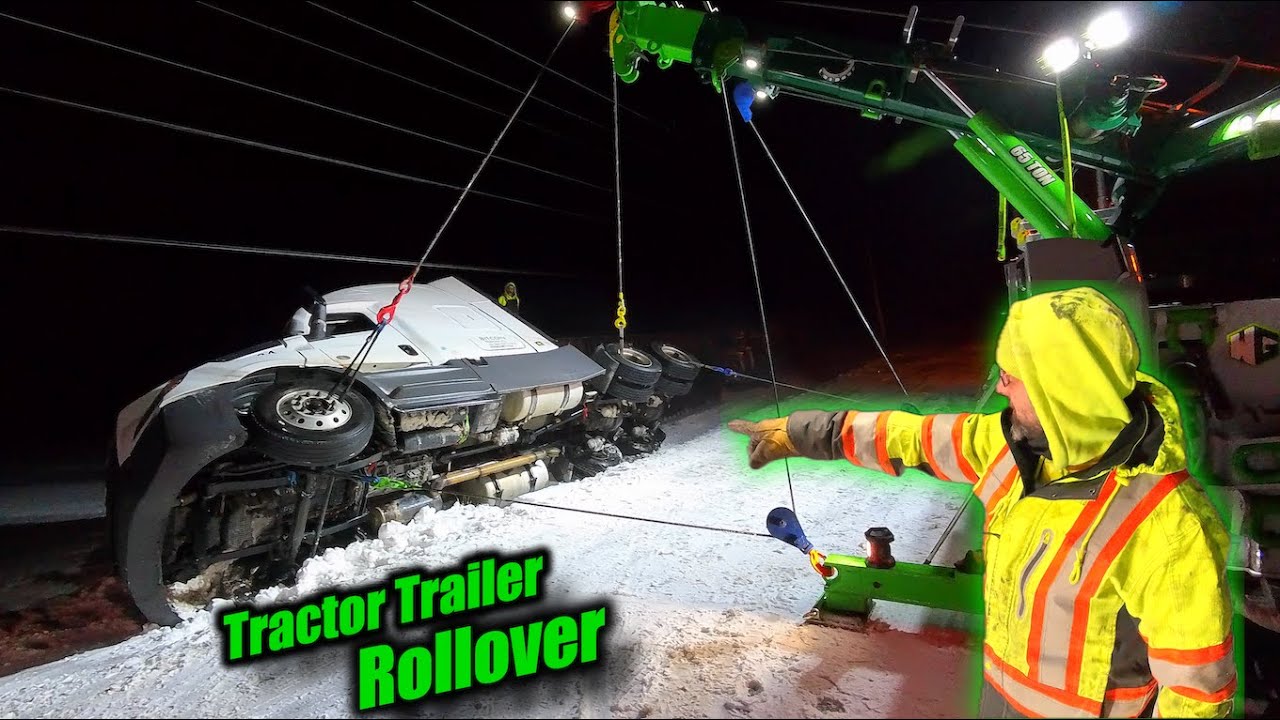 HEAVY ACCIDENT | Two Rotators and a 40 Ton Wrecker Recover a Flipped Semi in a Blizzard