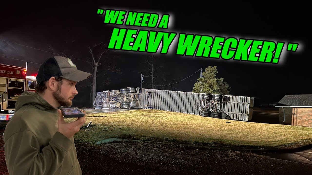 Thunderstorm Winds Blow Over Semi! Another WILCOX RESCUE!