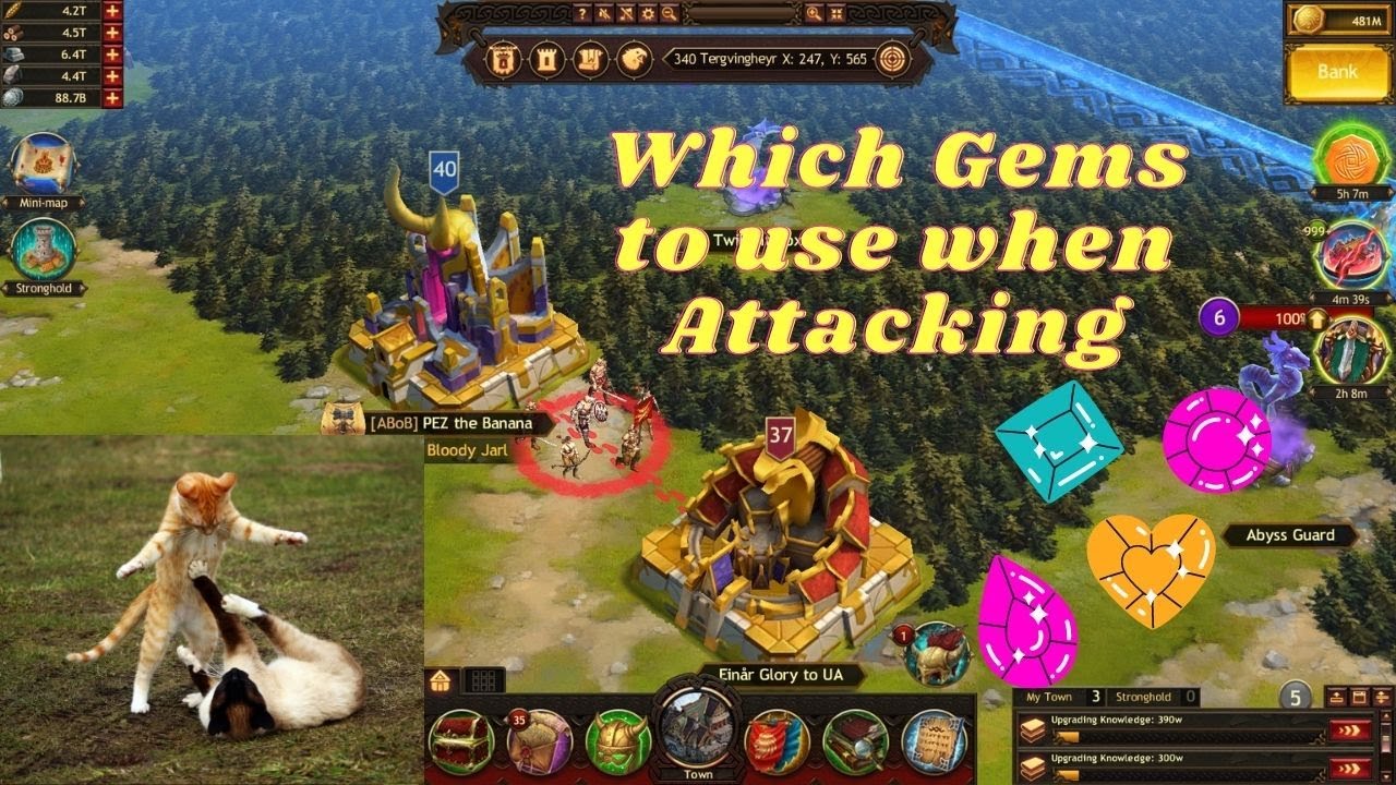 Testing Gem setups for Attacking towns! / Vikings: War of Clans