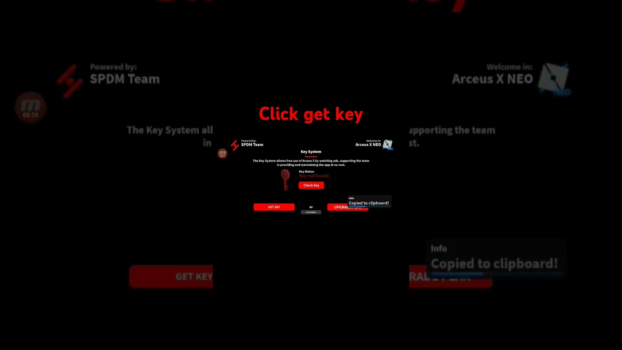 how to do arceus x key system