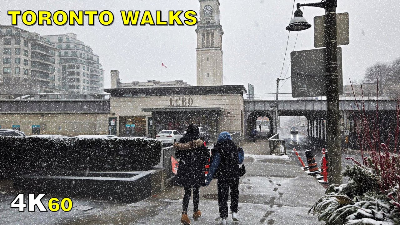 Toronto Snowfall Walk From St Clair to Yonge & Bloor on November 22, 2020