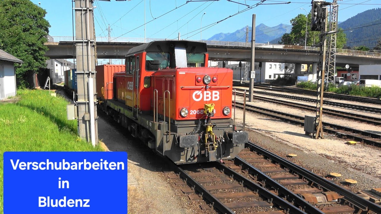 Bludenz: Verschubfahrten m. Rh2068, Rh2016 & Taurus, Güterzug mit Schublok, D666 Innsbruck➡️Bregenz