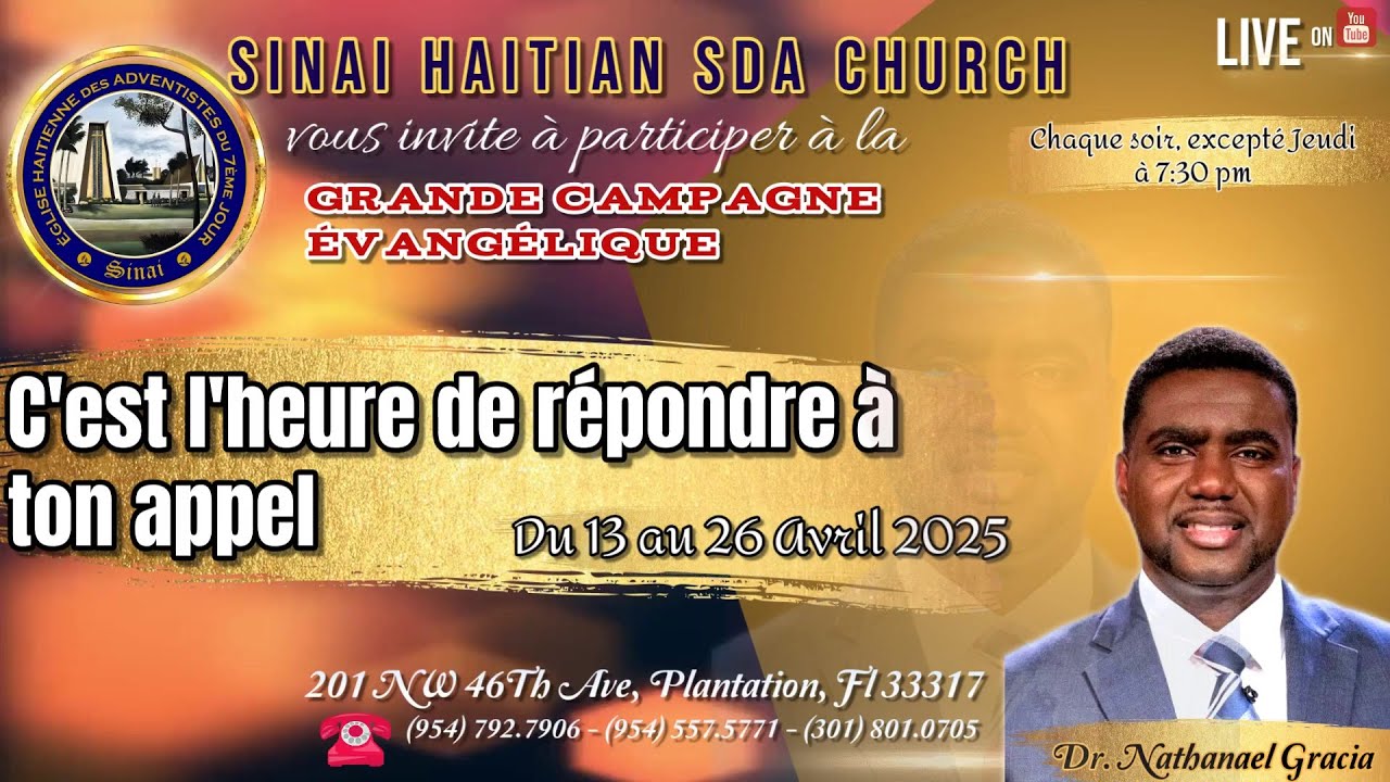 C'est l'heur de répondre à ton appel | Dr. Nathanael Gracia | 04-21-2025 | SINAI SDA