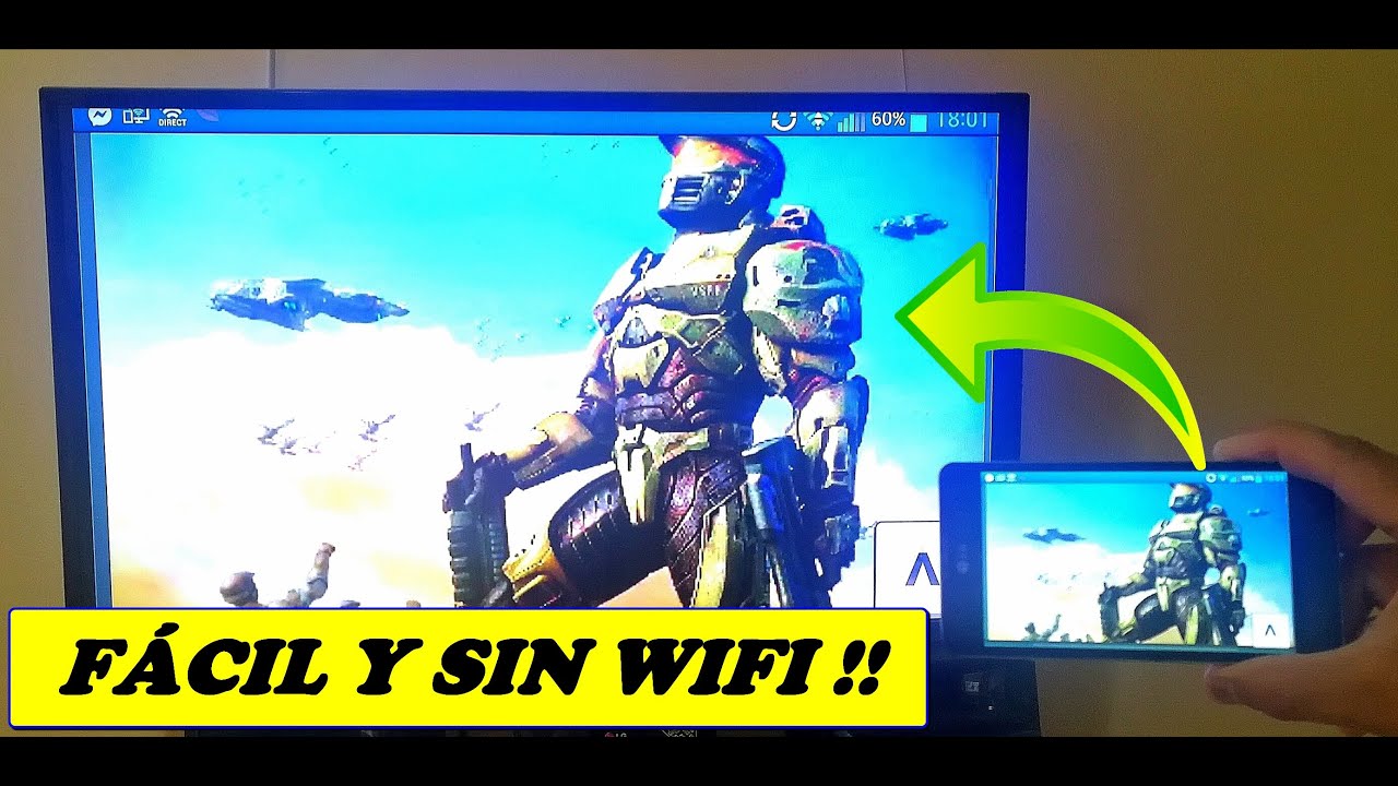 Подключите мобильный телефон к телевизору .. БЕЗ WIFI !!