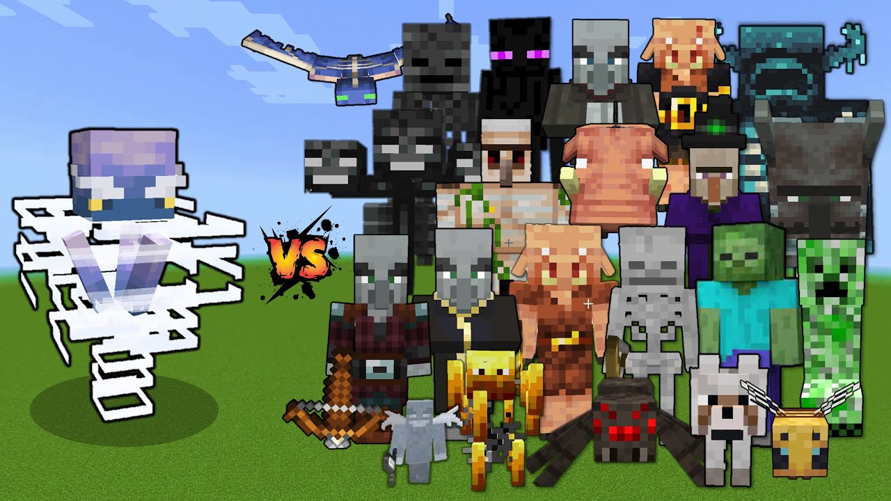 Breeze vs Every mob in Minecraft - Breeze vs All mobs - Minecraft Bedrock Edition Mob battle