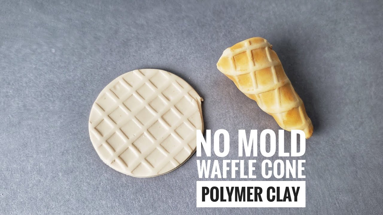 No Mold, Waffle Cone Polymer Clay