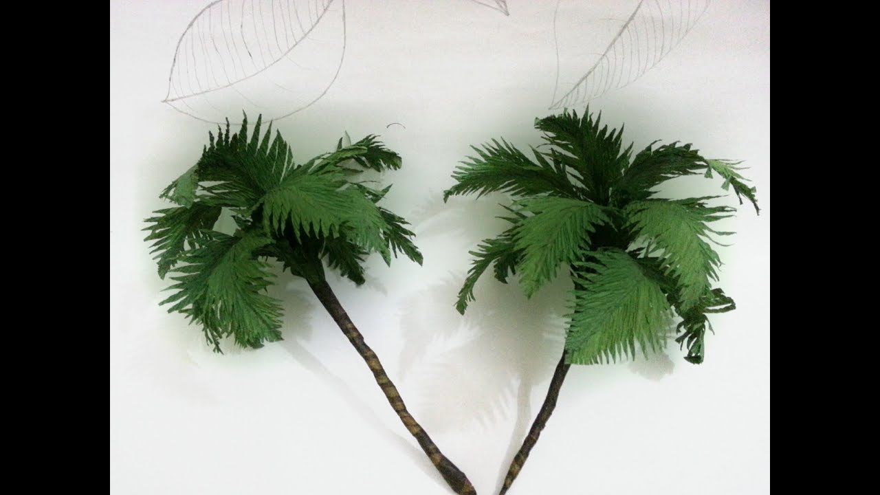 How To Make Coconut Tree From Crepe Paper - Hướng Dẫn Làm Cây Dừa Từ Giấy Nhún