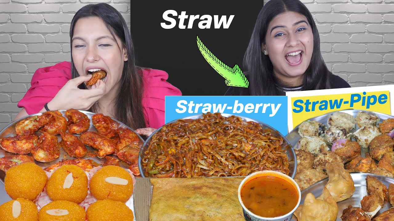Twin Telepathy Food Challenge | Spicy Momos, Spicy Korean Noodles, Bundi ke Laddu, Spring Roll, Dosa