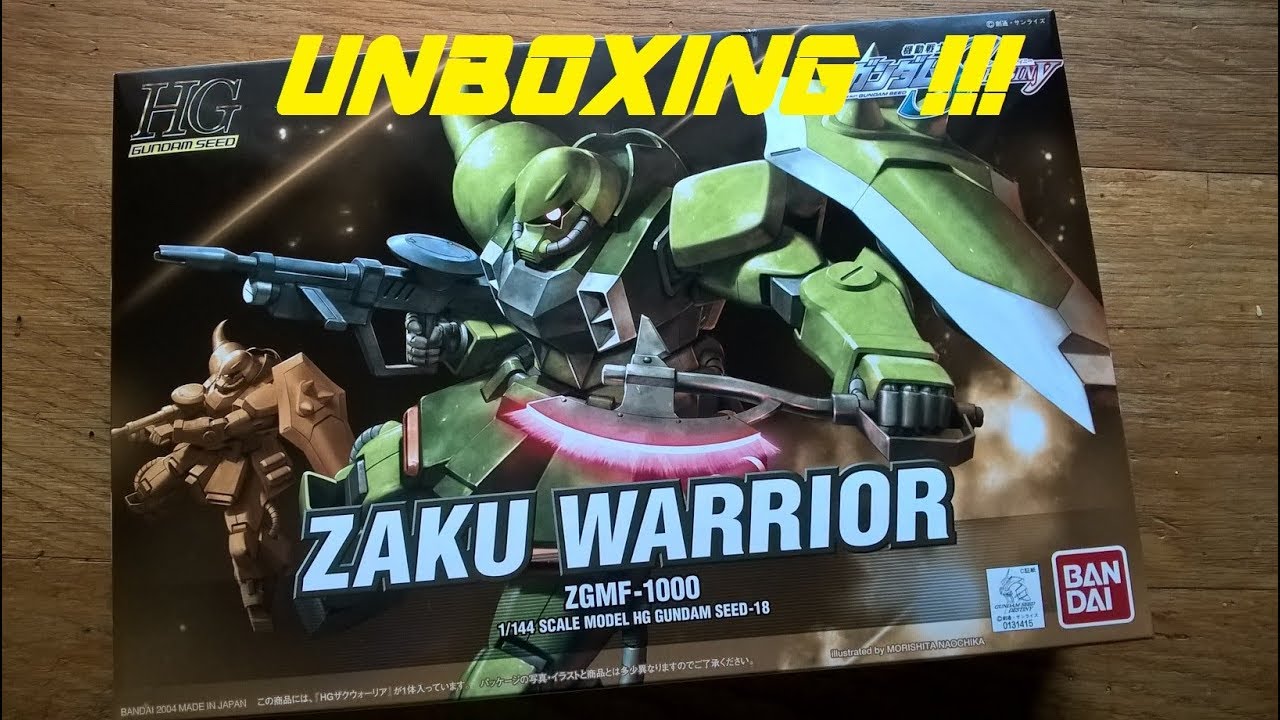 Unboxing Maquette GUNDAM Bandai HG, ZAKU WARRIOR ZGMF-1000 au 1/144.