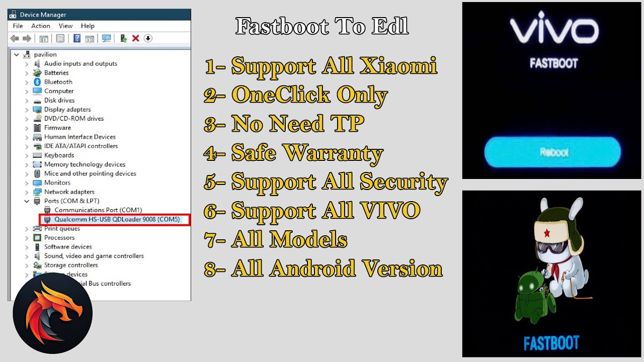 Fastboot To Edl | Xiaomi Fastboot to edl | Vivo Fastboot to edl
