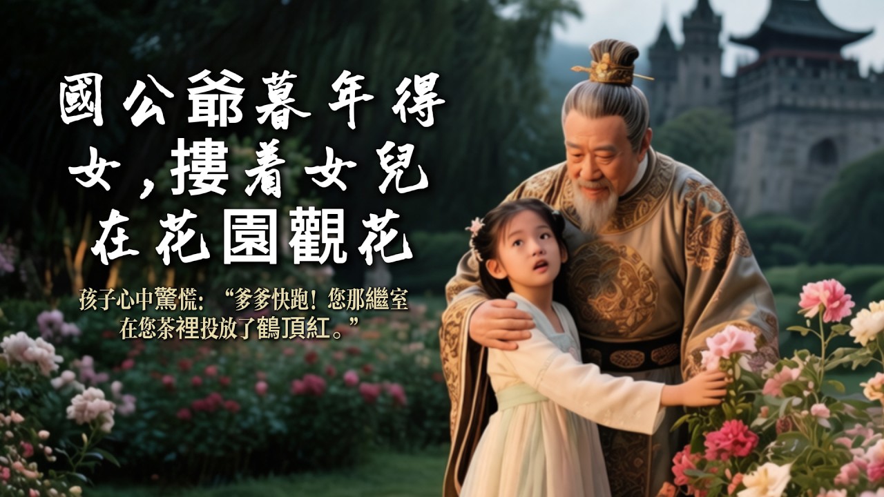 國公爺暮年得女，摟着女兒在花園觀花，孩子心中驚慌：“爹爹快跑！您那繼室在您茶裡投放了鶴頂紅。”#古风 #有声小说 #爽文 #言情