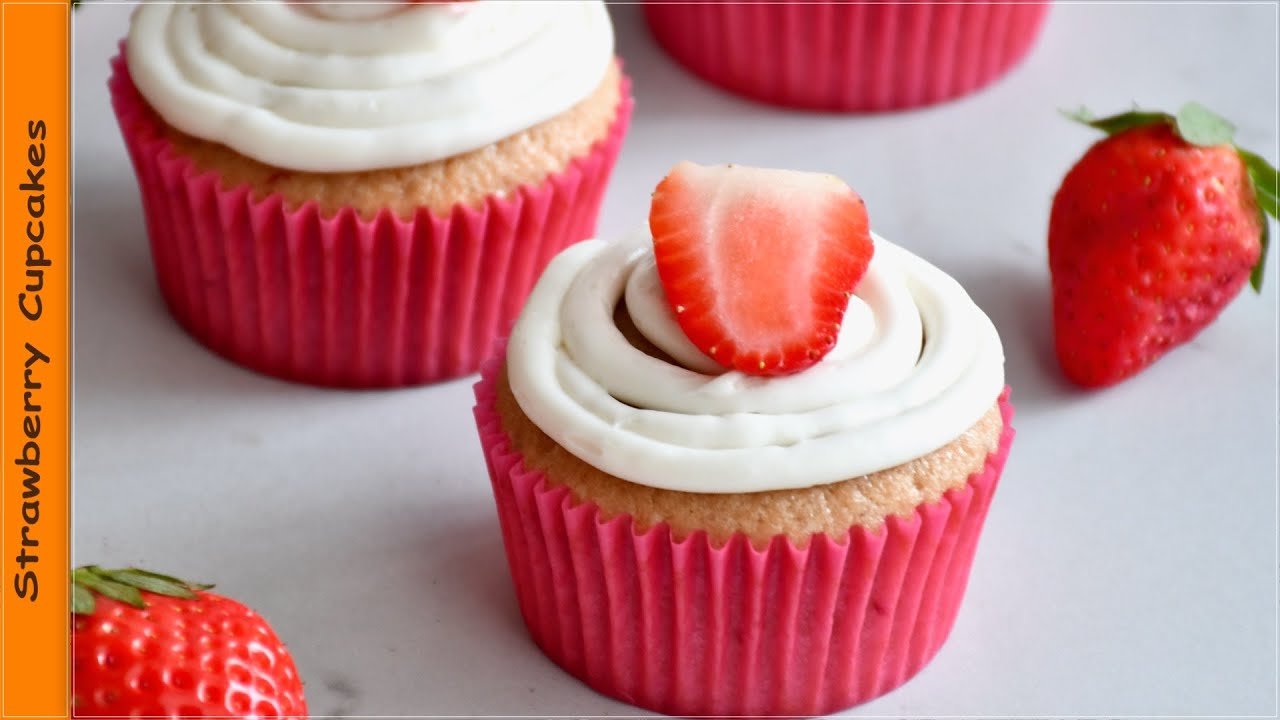 Strawberry Cupcakes | Simple & Easy Strawberry Cupcakes