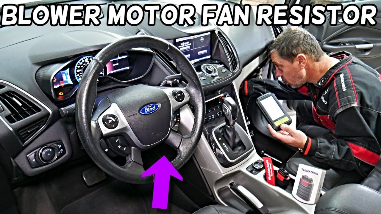 Замена резистора вентилятора двигателя вентилятора Ford C-MAX. Объяснение расположения.