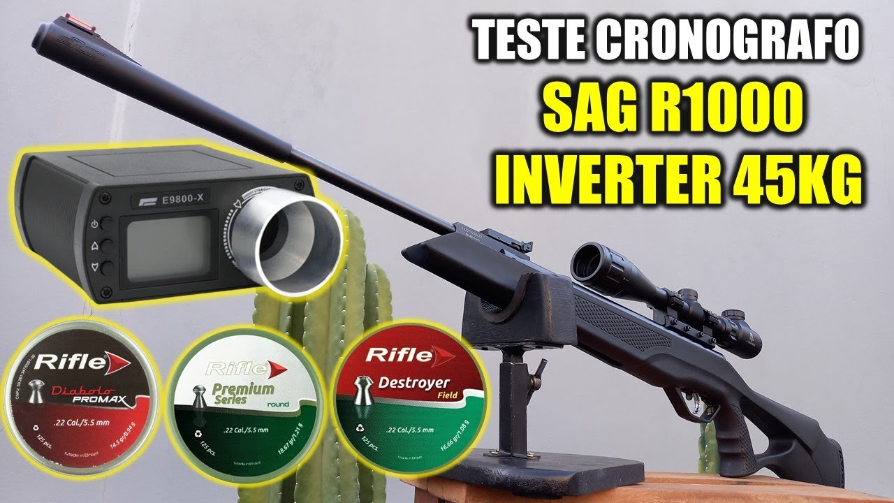 Cronografagem Carabina SAG R1000 5.5 / Inverter 45kg @EliteAirgunstv Muita Potência !!!​