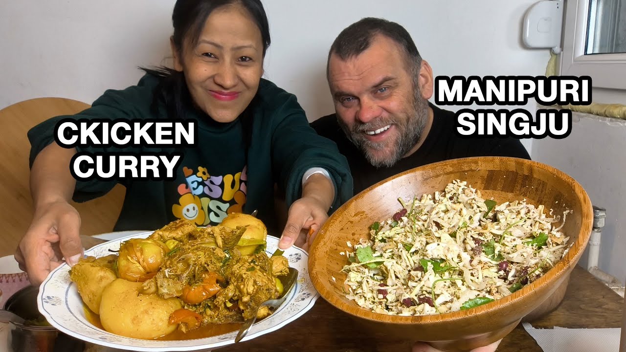 Едим курицу в остром карри/манипурский синджу/мукбанг, кухня северо-востока Манипури