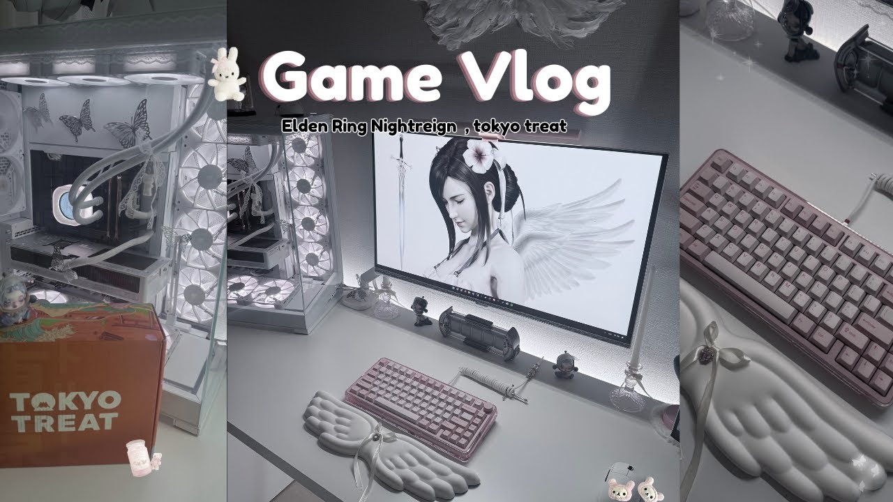 GAME VLOG ౨ৎ ⋆｡ ┆Aesthetic Cute Keyboard , Tokyo Treat Haul 📦 ┆Elden Ring Nightreign 🎮
