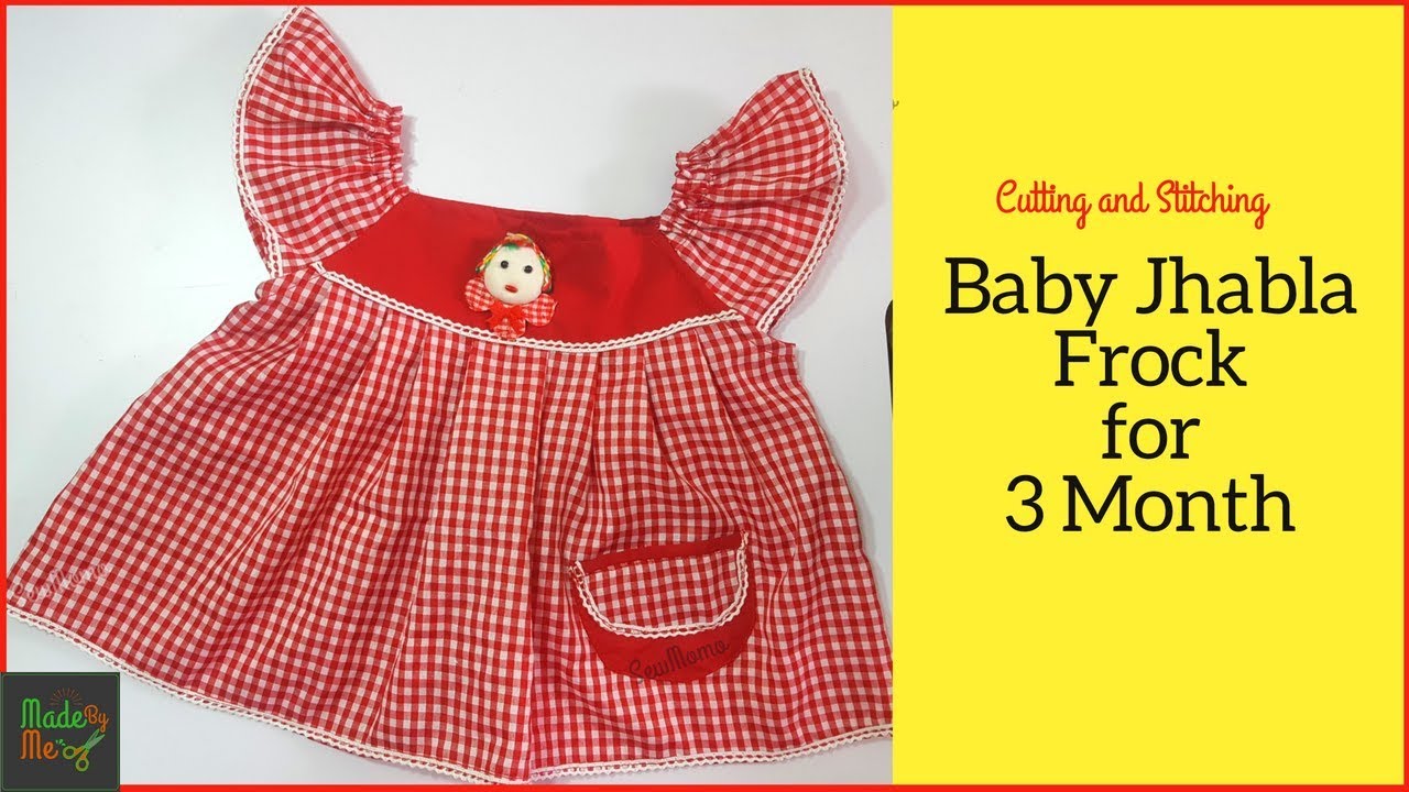 3 Month Baby Jhabla Frock Cutting and Stitching