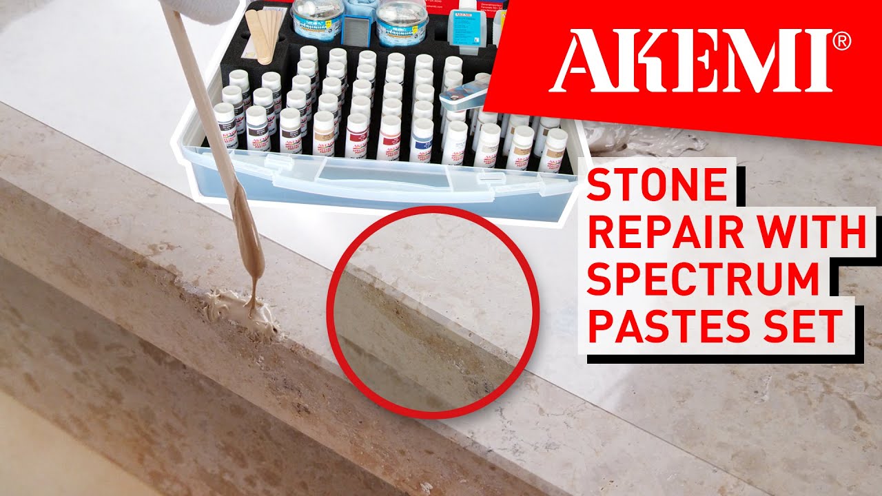 How to repair and reconstruct a damaged stone edge using AKEMI Spectrum Pastes Bonding & Repair Set