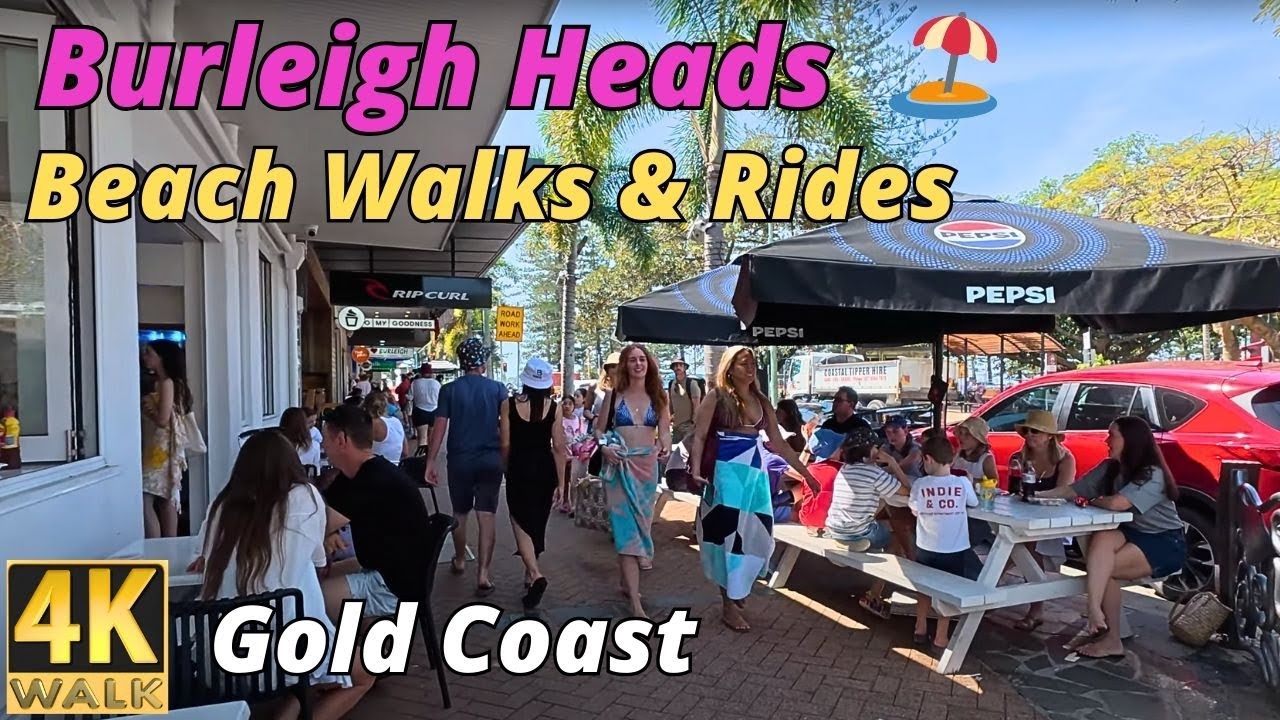 Burleigh Heads Beach Walks & Rides 4K 🏖️ Gold Coast Australia