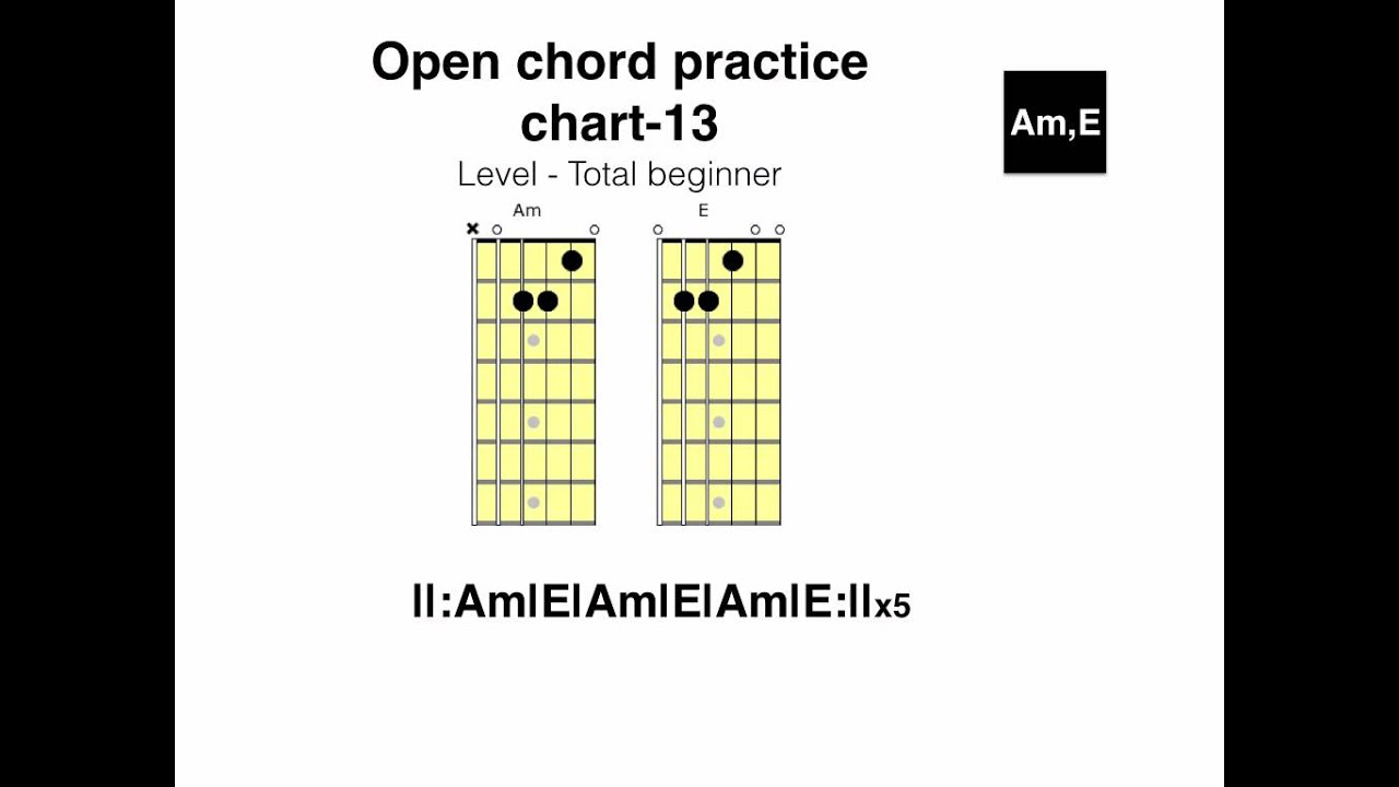 Open chord practice - chart 13