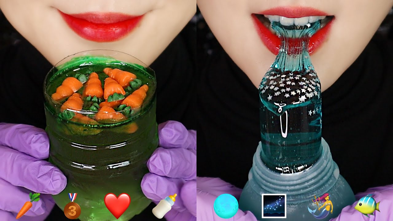 PRETTY HONEY JELLY ASMR CRUNCH MARSHMALLOW ASMR EMOJI FOOD ASMR 🍯